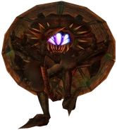 Model of an injured Desbrachian regenerating lost energy. This view is how the creature appears when underneath its shell.