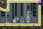 Zombie researcher.png (9 KB) A dead body on the left, Samus at the center, and a zombie researcher on the right.