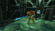 Samus scans the air lock terminal.