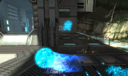 Samus's morph Ball covered in hazardous Phazon.