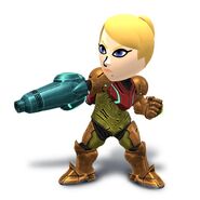 A Mii Gunner wearing Samus's Armor in 3DS/Wii U