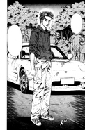 Keisuke Takahashi in his youth with his Mazda RX-7 in " Initial D "