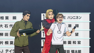 Ditto, Akaba alongside Ishigami spraying Uehara with champagne