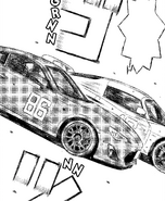 The Exige being overtaken by Kanata's 86 on the final lap of Round 1 (Chapter 036)