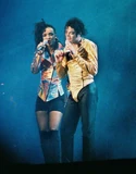 Siedah Garrett and Michael Jackson during the Dangerous World Tour
