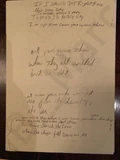 "You Were There" lyrics sheet