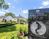 Michael Jackson memorial in the garden.