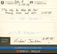 A DAT of "The Way You Make Me Feel" with the Grammy Awards intro (February 25, 1988)