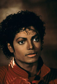Michael during the making of "Thriller" video