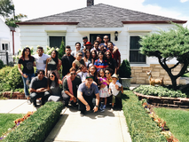 The Jackson family members in front of the house in 2015.