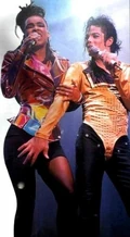 Siedah Garrett and Michael Jackson during the Dangerous World Tour