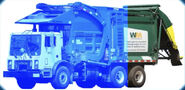 Yellow Junkheap as the back half of MACK TerraPro Waste Management Garbage Truck