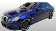 As a Blue Mercedes-Benz E550 Sedan