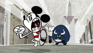 Bull chasing mickey