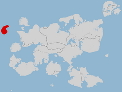 Położenie Czesnoradu na mapie Nordaty (na czerwono zaznaczony).