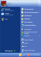 "Energy Blue" XP Media Center theme Start Menu.