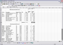 MS excel 97 screenshot