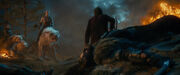 Bilbo confronts Azog
