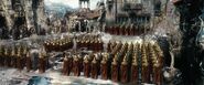 Thranduil and the Elves came with provisions for the Men to join him against Thorin]]