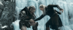 Legolas duels Bolg at Ravenhill