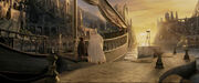 Frodo boarding ship