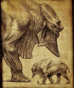 Great Beast drawing in Torvin's notebook.