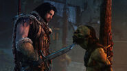 The first meet between Talion and Ratbag in the game.