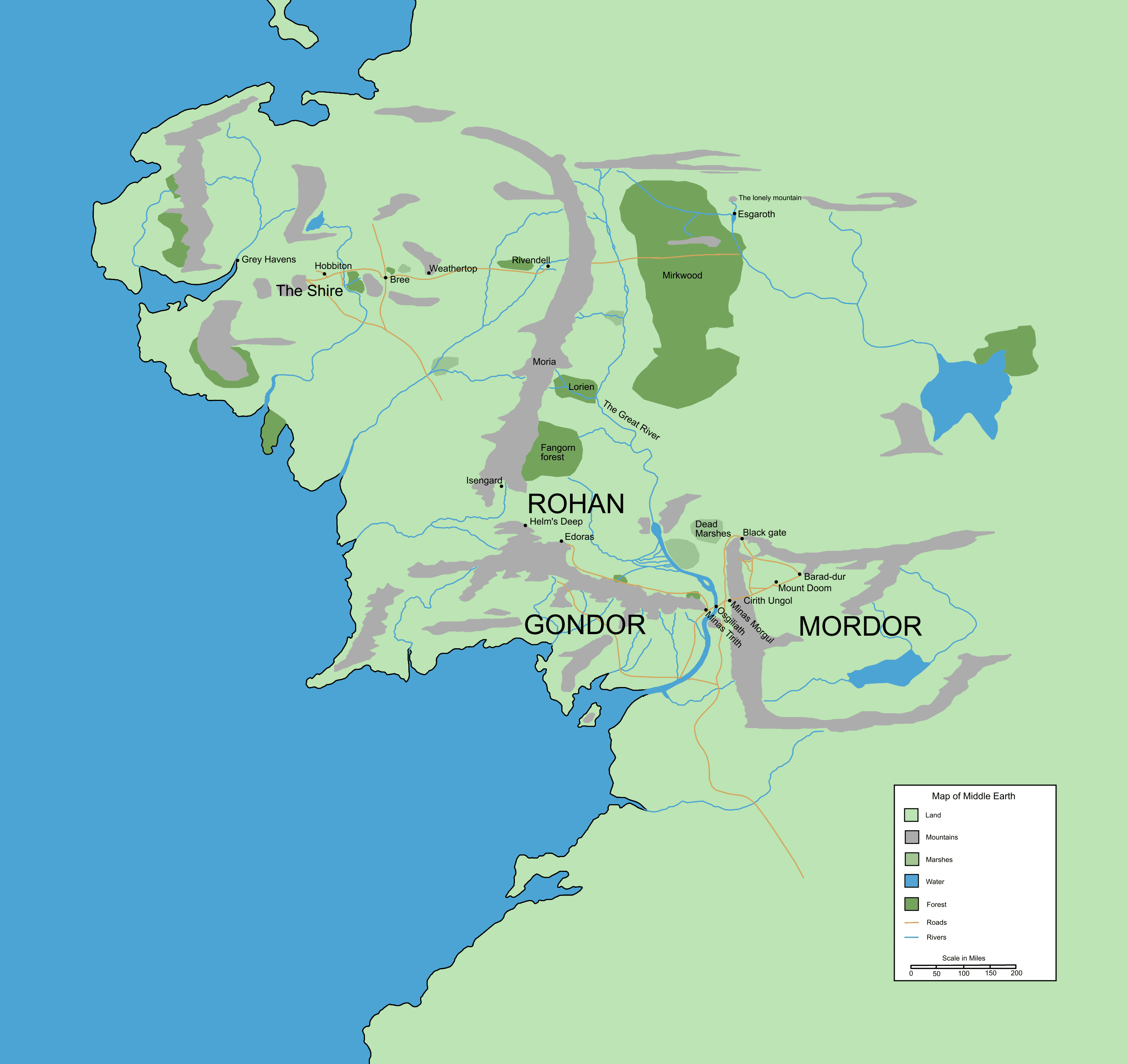 middle earth full map