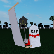 A Grave with a Cape near to the cliff.