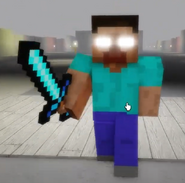 Herobrine attacking the player.