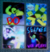 The "NO SELFIES WITH KILLERS" poster.