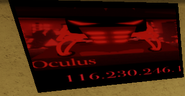 One of the TV screen effects depicting Oculus showing a random IP adress.