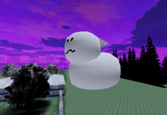 A massive Gubby appearing behind the Bloodstone Hills Police Department building.