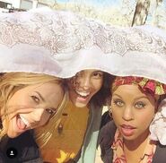 BTS Arielle Kebbel, Parisa Fitz-Henley and Kellee Stewart Pilot On Set