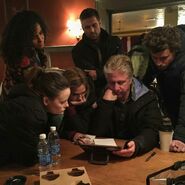 BTS David Soloman and Cast watching rough cuts