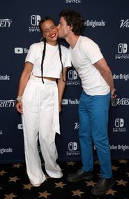 7-21-18 San Diego Comic Con Press Line Parisa Fitz-Henley and François Arnaud