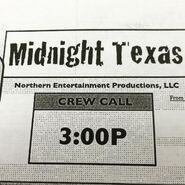 Midnight, Texas Crew call