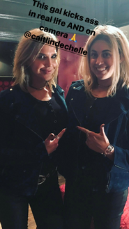 BTS Arielle Kebbel and Caitlin Dechelle