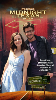 SDCC Comic Con 2017 - François Arnaud and Sarah Ramos snapchat filters