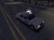 A white MCPD Ford Crown Victoria in New York City.