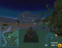 The player cruises around London in a Baja Buggy.
