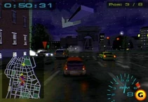 The player drives on the streets in London.