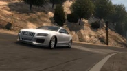 An Audi S5 racing through the hills of Los Angeles.