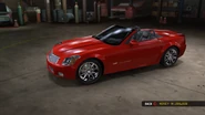 A Cadillac XLR-V with it's roof down.