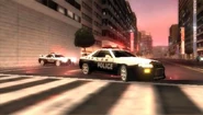 A police Nissan Skyline in Tokyo. This is in Midnight Club: LA Remix.
