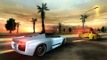 A Lamborghini Murcielago and a Nissan Skyline race in Los Angeles in MCLA Remix.