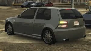 Rear view of a Volkswagen Golf R32-Like Car in traffic as a traffic car in Midnight Club: Los Angeles.