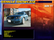 Early vehicle showcase screen from the June 2000 build.