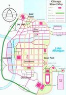 Map of Chicago as shown on the Midtown Madness jewel case manual.