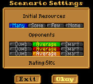 The scenario's difficulty rate